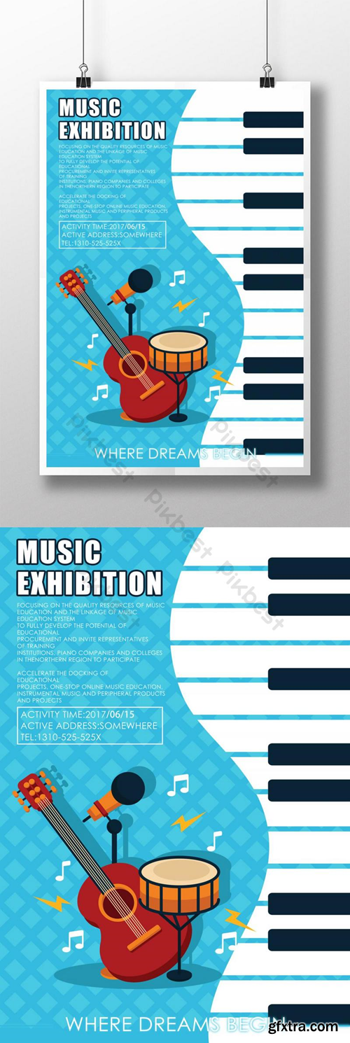 Multicolored Simple Music Poster Template PSD