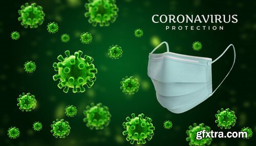 Coronavirus covid-19 protection background template Premium Psd