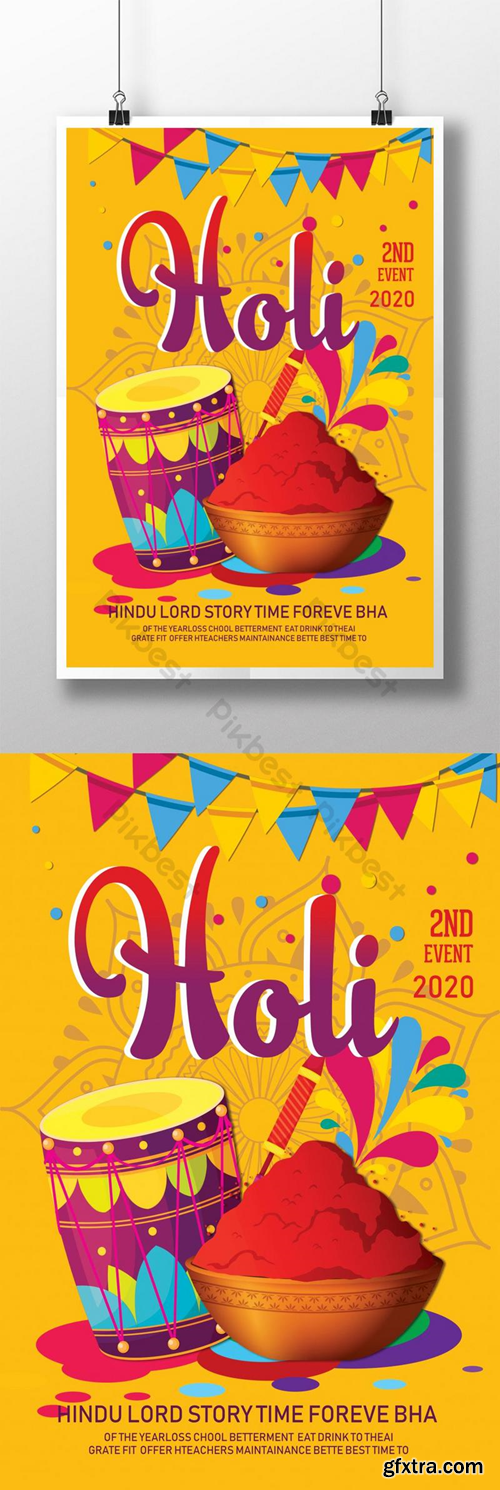 Happy Holi Indians Poster Templates Template PSD