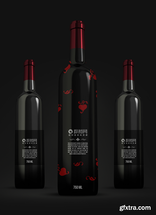 red wine bottle packaging display