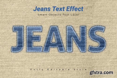 Jeans text effect Premium Psd