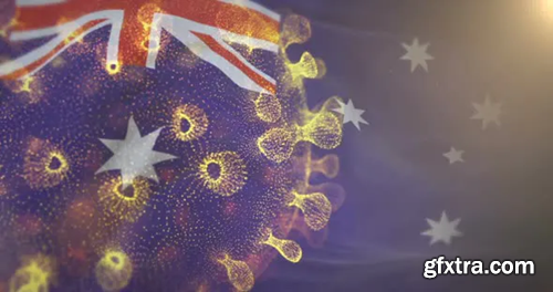 Videohive Australian Flag With Corona Virus Bacteria 25969436