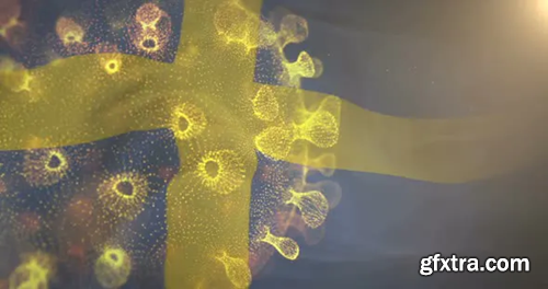 Videohive Sweden Flag With Corona Virus Bacteria 25970271