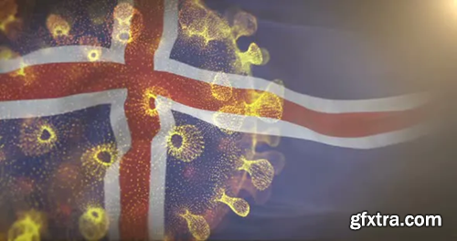 Videohive Iceland Flag With Corona Virus Bacteria 25995917
