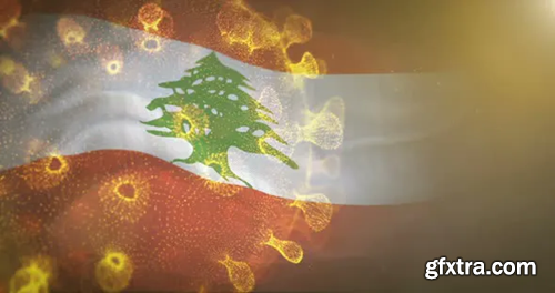 Videohive Lebanon Flag With Corona Virus Bacteria 26040373