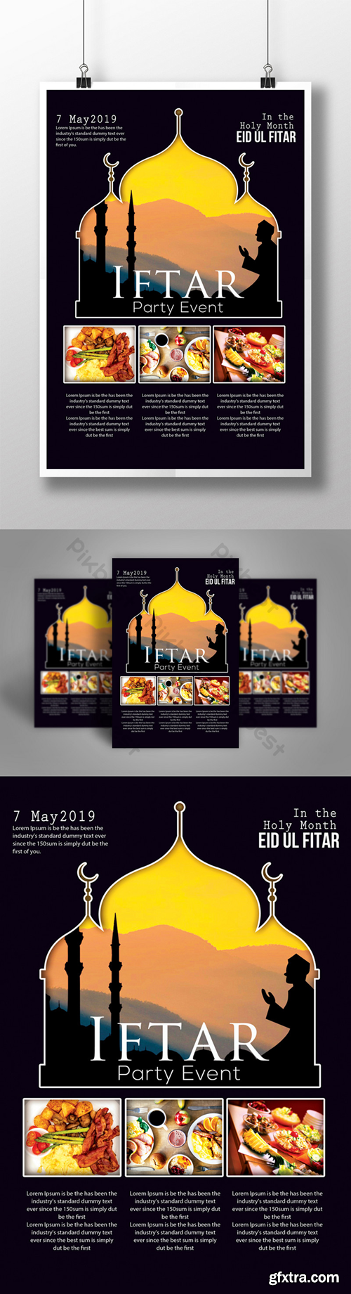 Golden Style Iftar Ramadan Discount Flyer Template Template PSD