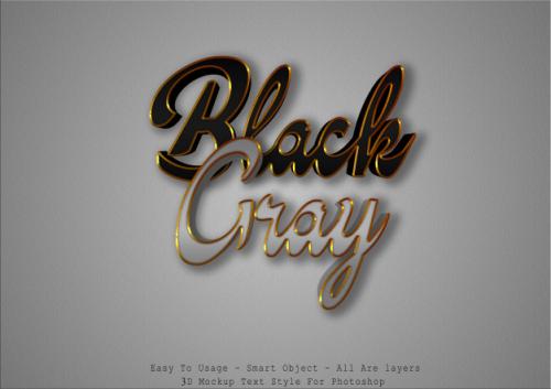 3d Black And Gray Text Style Effect Premium PSD