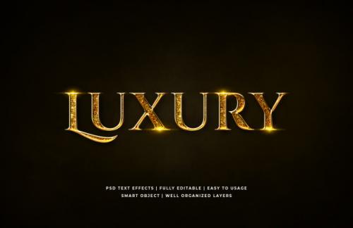 Golden Luxury 3d Text Style Effect Premium PSD