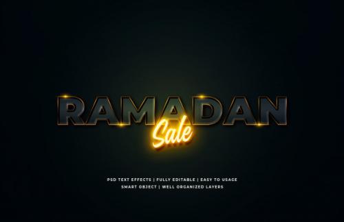 Ramadan Sale 3d Text Style Effect Premium PSD