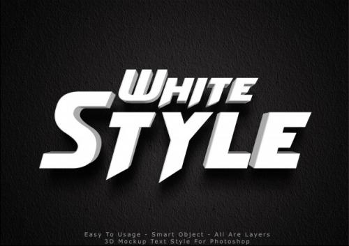 3d White Mockup Text Style Effect Premium PSD