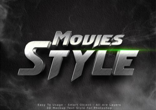 3d Movies Mockup Text Style Effect Premium PSD