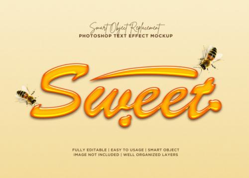 3d Style Sweet Text Effect Premium PSD