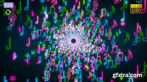 Videohive Music Notes Vj A4 HD 26344422