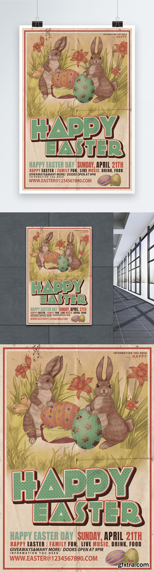 retro easter posters