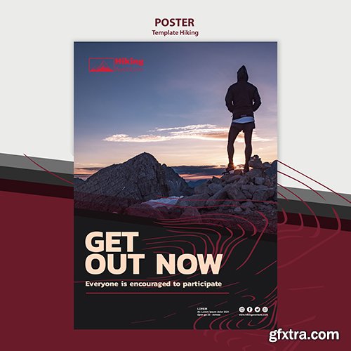 Hiking poster template