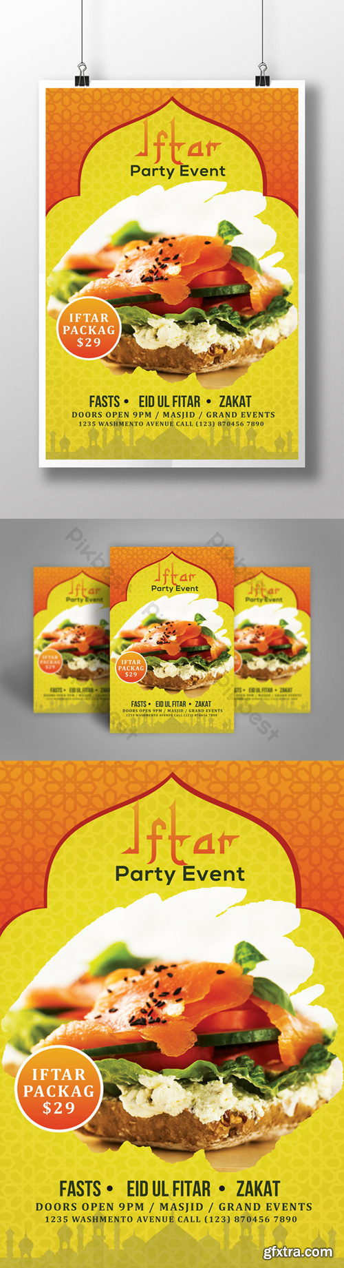 Ramadan Iftar Food Discount Flyer Template Template PSD