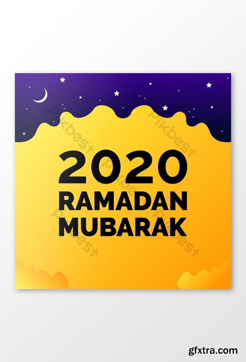 2020 Ramadan Mubarak Social Media Post Design Template AI