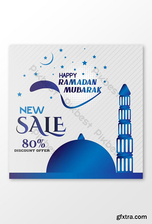 happy ramadan mubarak new sale bakgraound design ai Template AI
