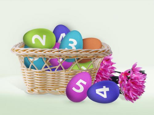 Easter Eggs Basket Premium PSD