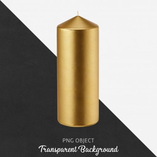 Gold Candle On Transparent Background Premium PSD