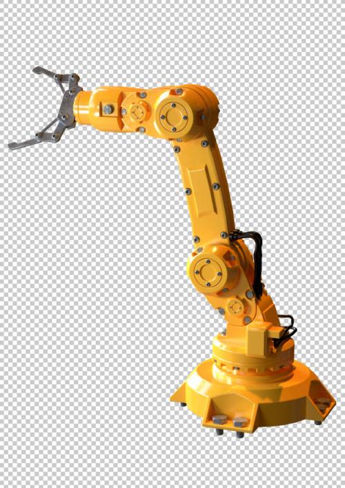 Industrial Robotic Arm Isolated . Equipment Used In The Automotive Industry Premium PSD