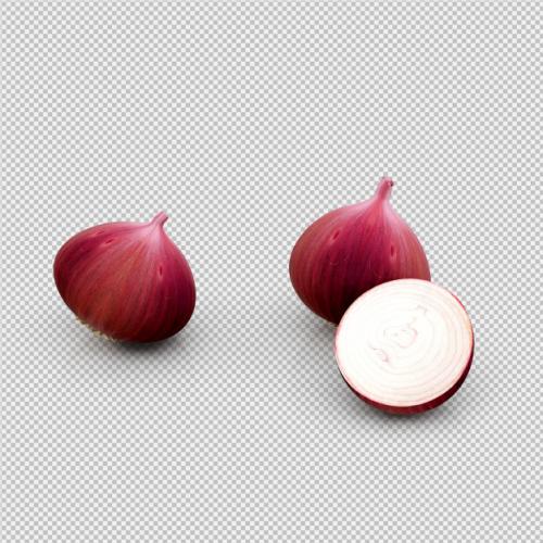 Isometric Onions 3d Render Premium PSD