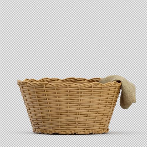Isometric Picnic Basket Isolated 3d Render Premium PSD