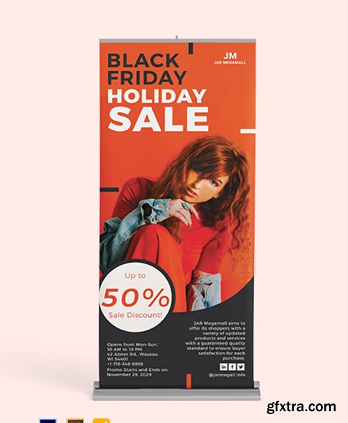 Black Friday Roll Up Banner Template