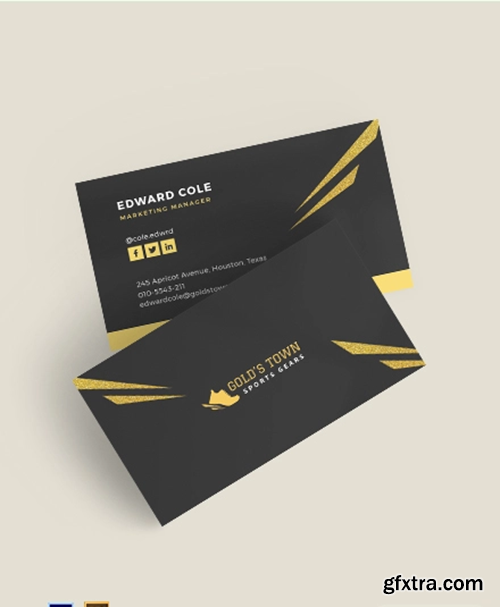 Premium Simple Gold Foil Business Card Template
