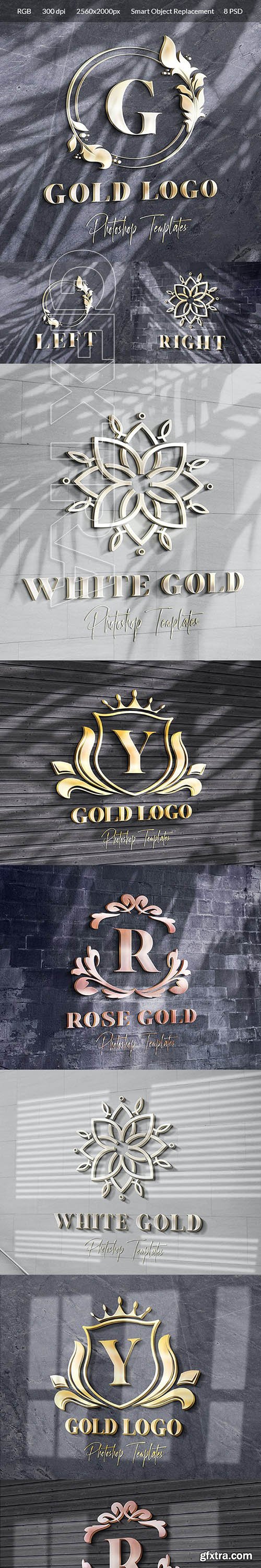 GraphicRiver - Gold Text Logo Wall Mockups 26242257