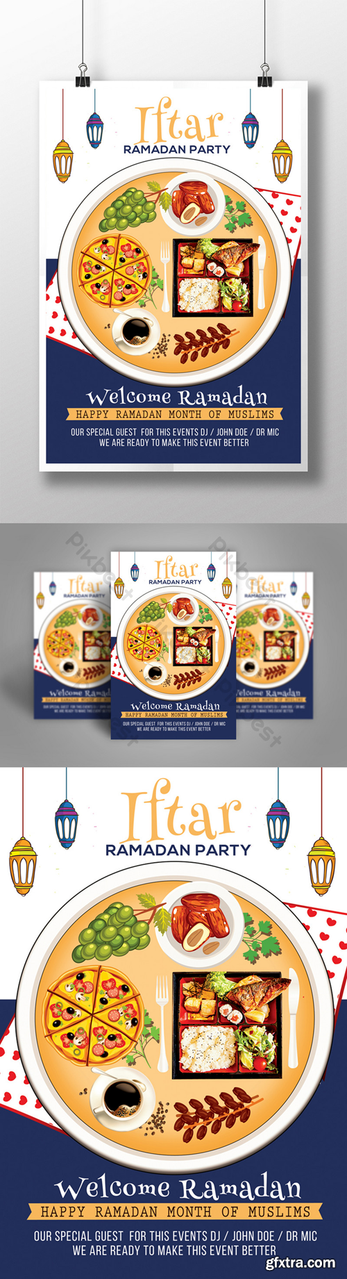 Iftar Package Ramadan Flyer Template with Assorted Cuisines Template PSD