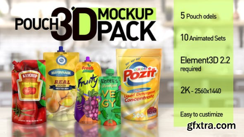 Videohive Pouch 3D Mockup Pack 26406894