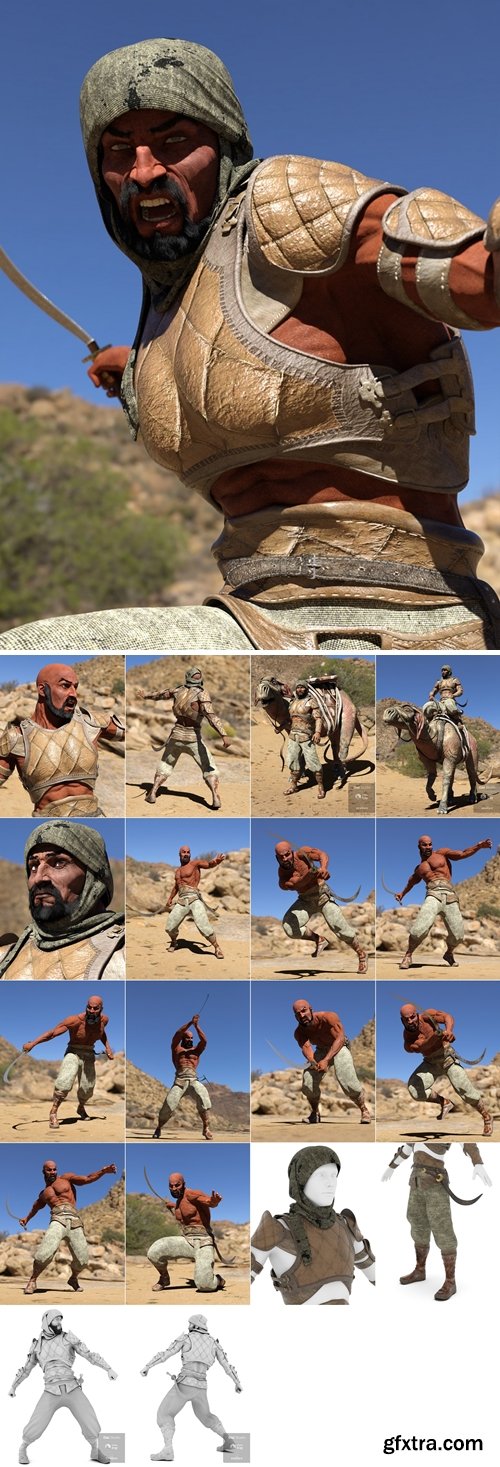 Daz3D - Bedu Desert Warrior Outfit for Genesis 8 Male(s)