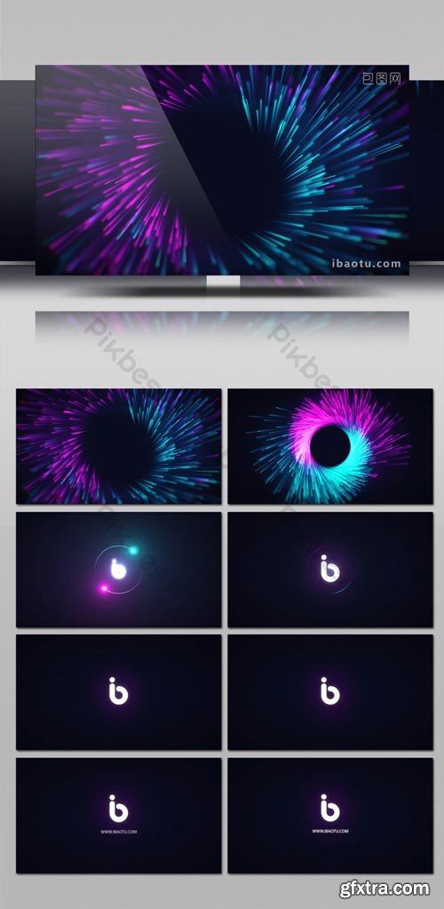 PikBest - Beautiful particle rotation convergence animation LOGO title AE template - 1095364