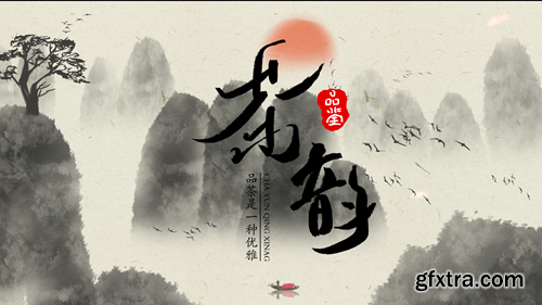 Chinese style tea rhyme culture propaganda ae template 64092