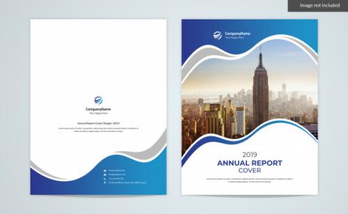 Annual Report Cover With Image And Back Design Premium PSD