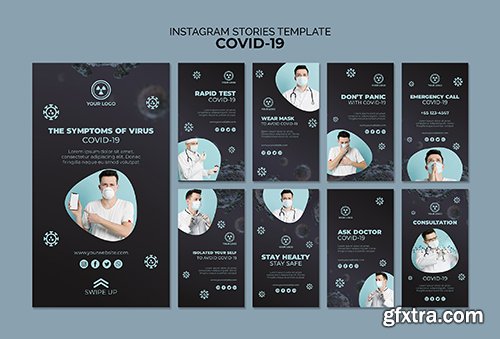 Instagram stories template with covid 19