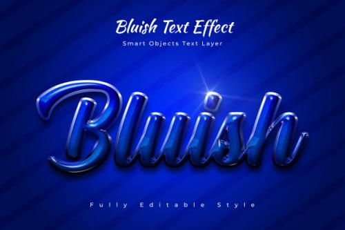Bluish Text Effect Premium PSD