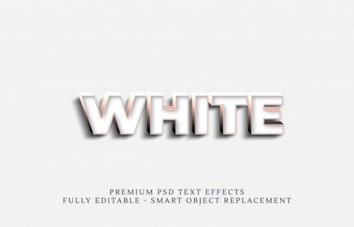Metal White 3d Text Style Effect Psd Premium PSD