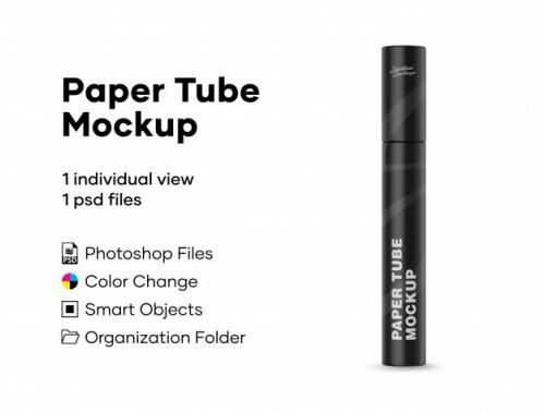Paper Tube Mockup Premium PSD