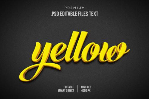 Yellow Golden Text Effect Psd, Set Elegant Abstract Beautiful Text Effect, 3d Text Style Premium PSD