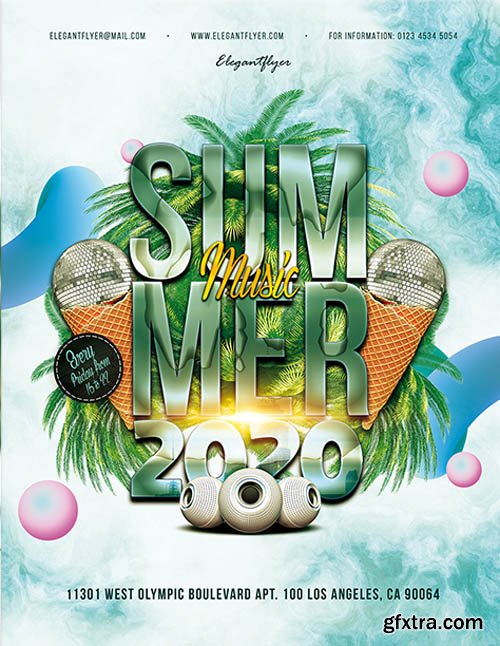 Summer Music 2020 V1604 2020 PSD Flyer Template