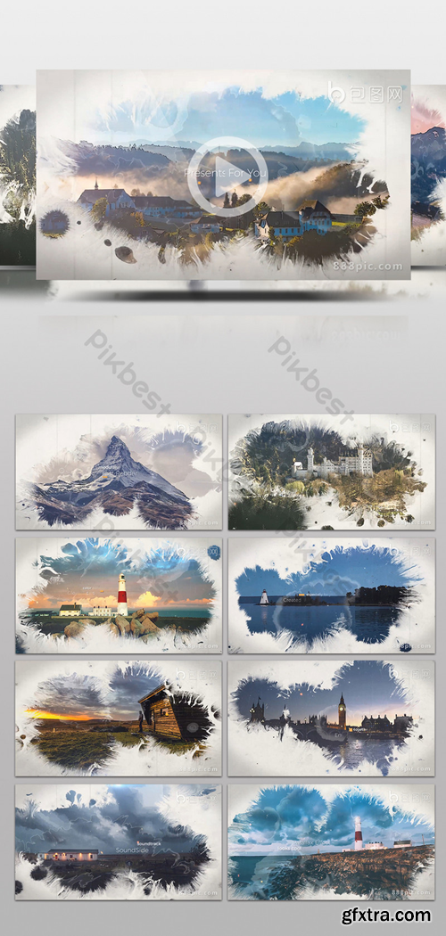 Ink Transfer Photo Album Graphic Parallax Animation AE Template Video Template AEP 132883