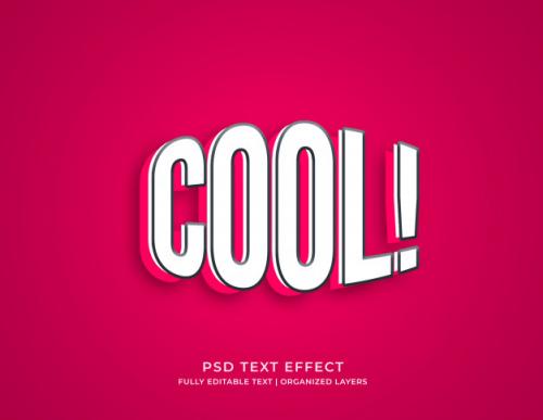 Cool 3d Style Editable Text Effect Mockup Template Premium PSD