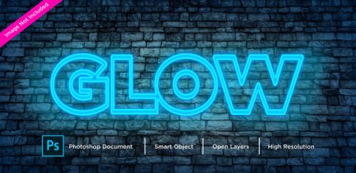 Glow Text Effect Design Premium PSD