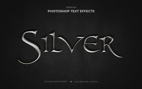 Silver Text Effect Premium PSD