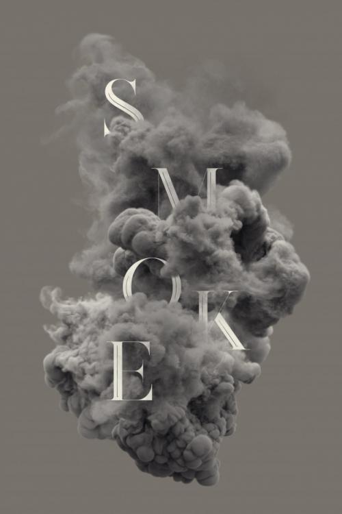 Text Letters In Smoke Premium PSD