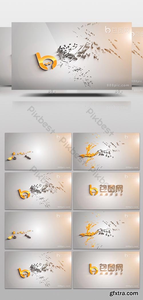 PikBest - AE template with bright shards stered after the logo was stered - 172958
