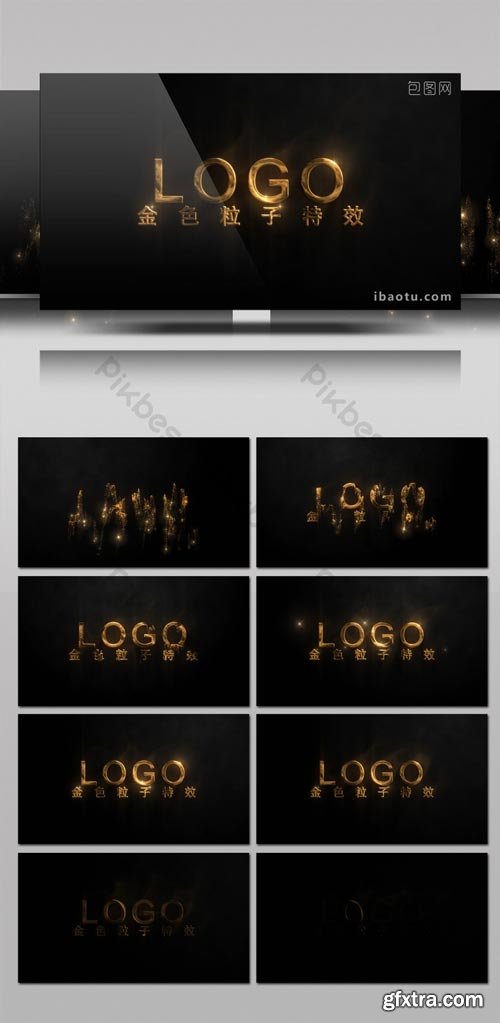 PikBest - Golden Particles Convergence Shining LOGO Title Animation AE Template - 437119