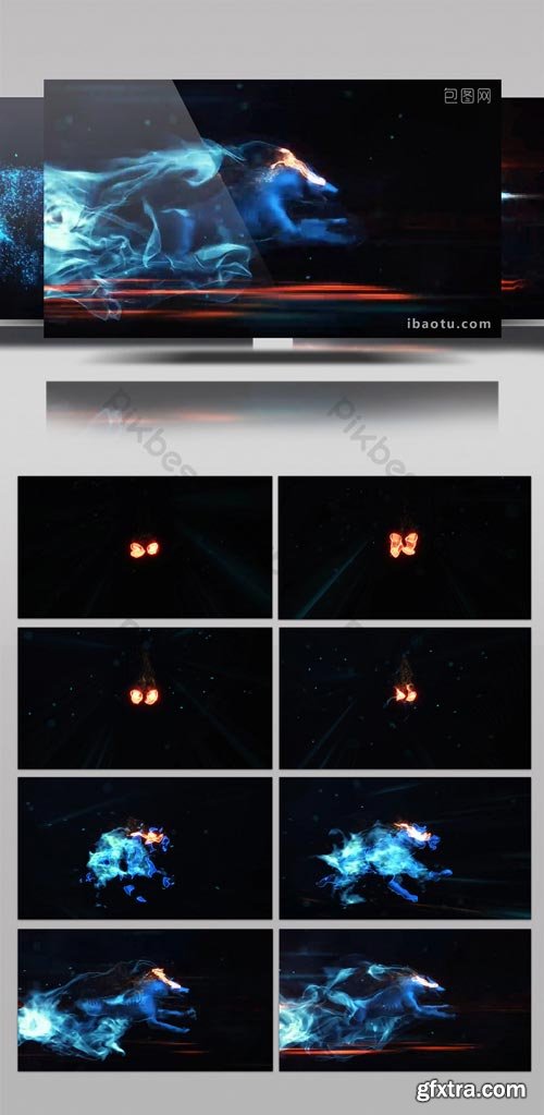 PikBest - Running wolf motion particle trajectory special effects show LOGO logo - 326421